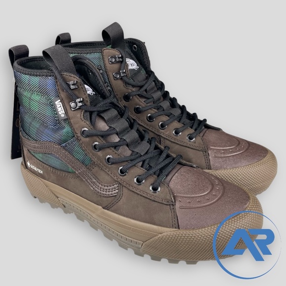 VANS Sk8-Hi Gore-Tex MTE-3 Men's Sizes Tech Plaid Brown Green Blue VN0A5I11BGS - Picture 8 of 8
